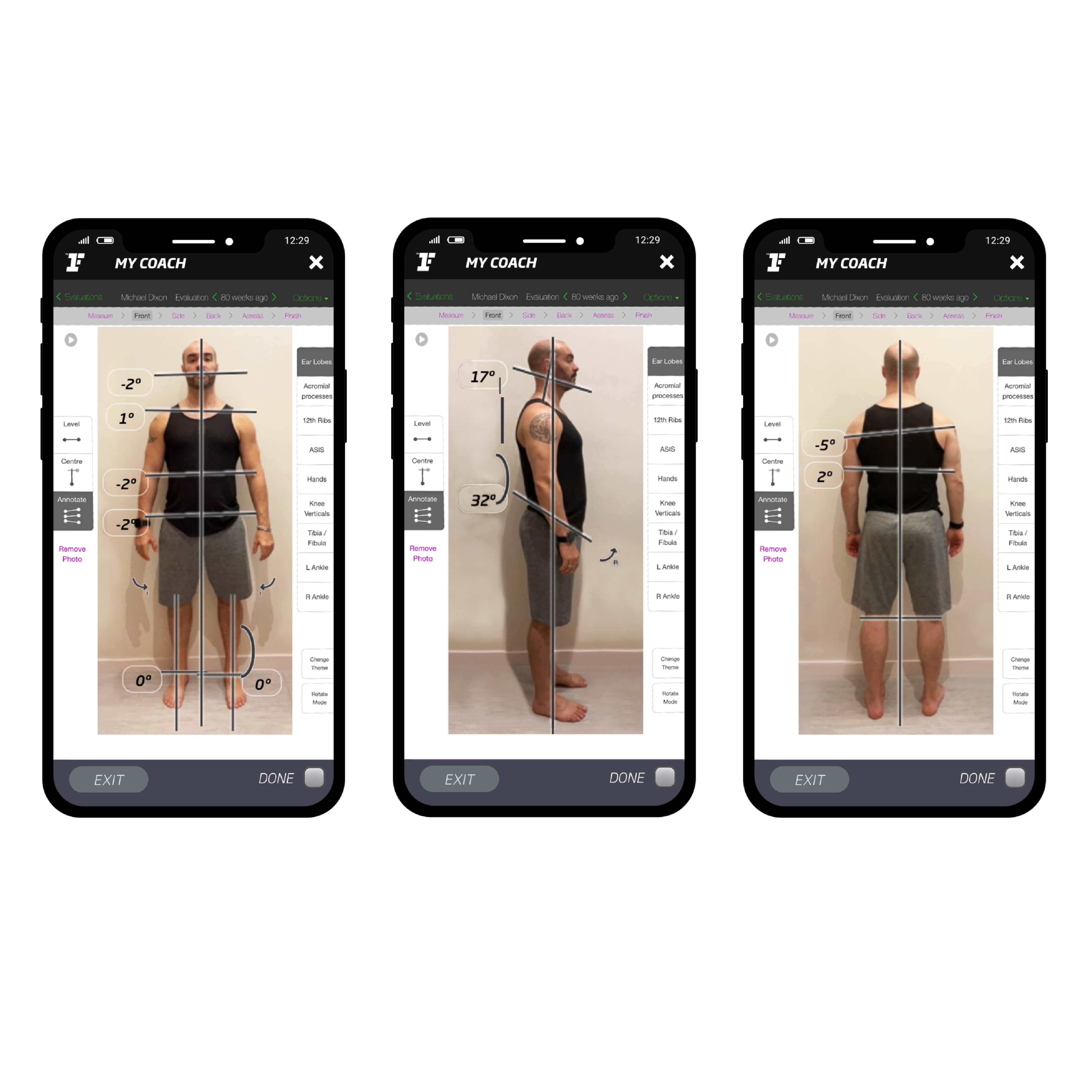 postural alignment via MyCoach feature