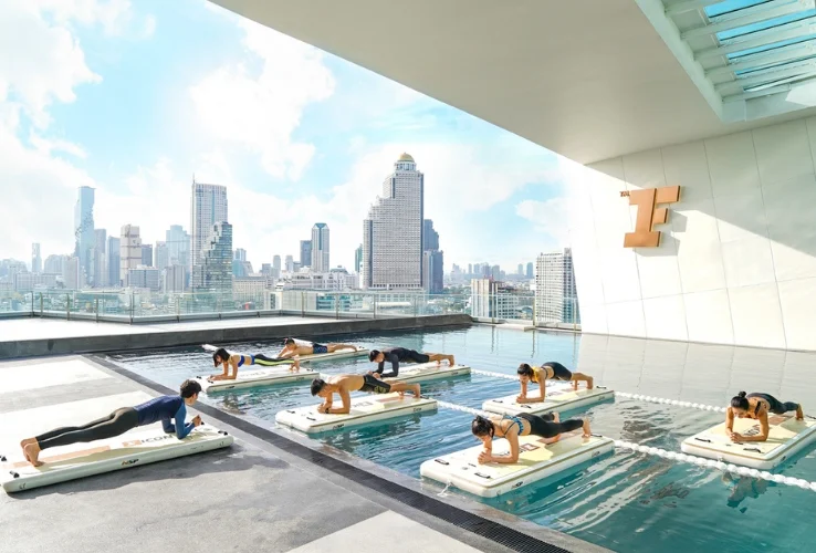 salted swimming pool great view